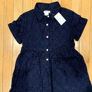 NWT Crewcuts Navy eyelet dress